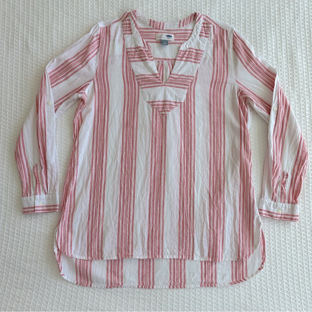 Old Navy Pink and White Striped Tunic